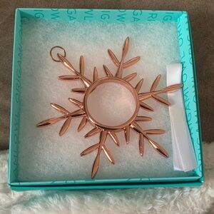 Origami Owl Rose Gold Snowflake Ornament lot of 3
